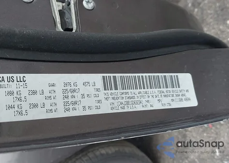 2016 Jeep Compass Sport z USA, uszkodzony, nr VIN 1C4NJDBB1GD632341